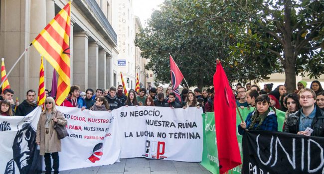 Imagen de la pasada huelga estudiantil en Aragón. Foto: Pablo Ibañez (AraInfo)