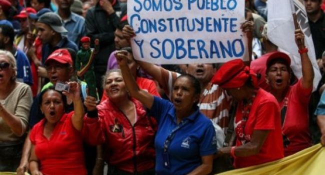 Manifestación en Venezuela a favor de la Asamblea Nacional Constituyente.