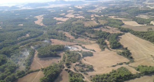 Imagen aérea del incendio. Foto: DGA.