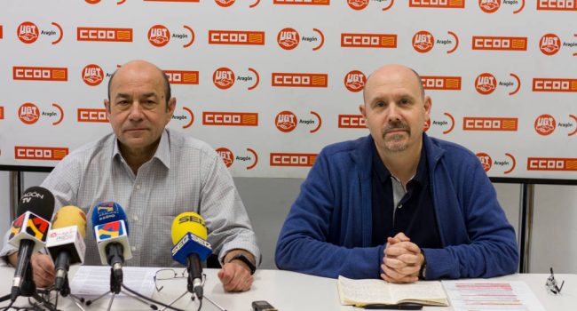 Daniel Alastuey (UGT) y Manuel Pina (CCOO).