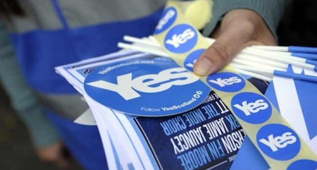 Material de la campaña en favor de la independencia de Escocia. Foto: Andy Buchanan