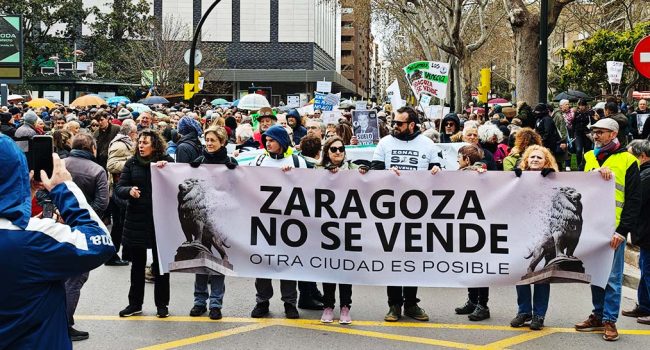 (Archivo) Manifestación de marzo del 2025 | Foto: Pablo Híjar, AraInfo