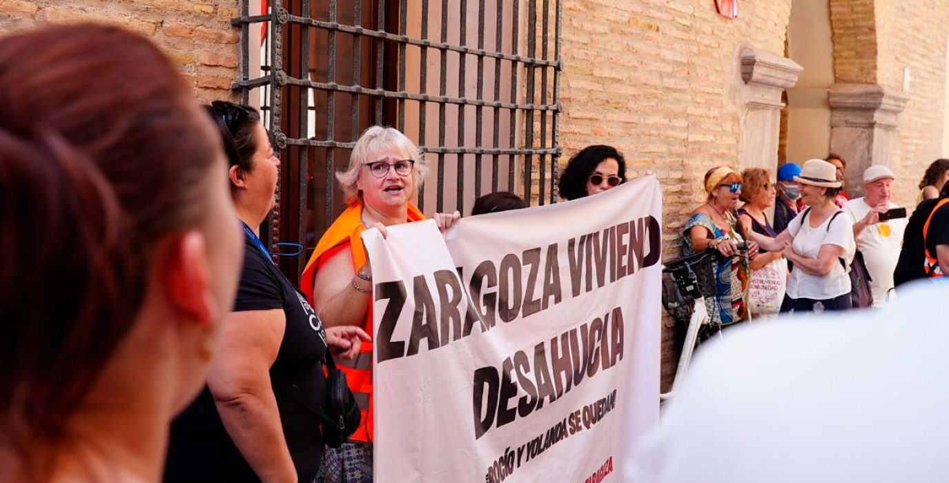 Una instante de la concentración. | Foto: Sindicato de Inquilinas de Zaragoza