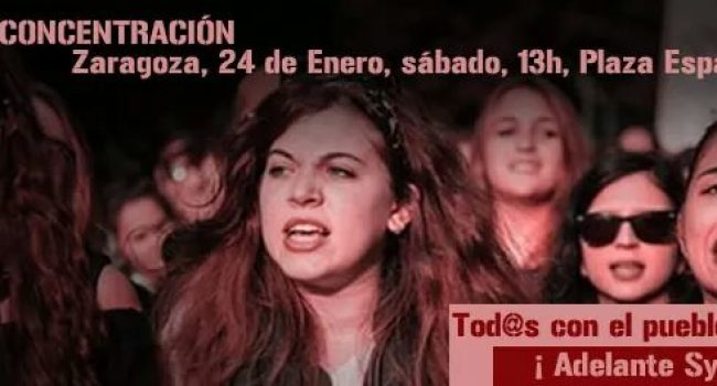 Cartel de la convocatoria de este sábado en Zaragoza.